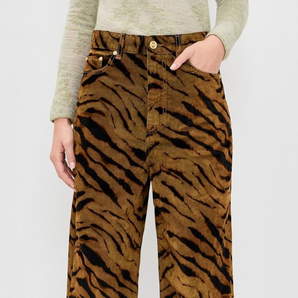 GANNI Zebra Print Baggy Jeans NWT | Statement Denim | Size 27 - Picture 2 of 5